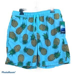 Trinity swim trunks teal pineapples size large NEW